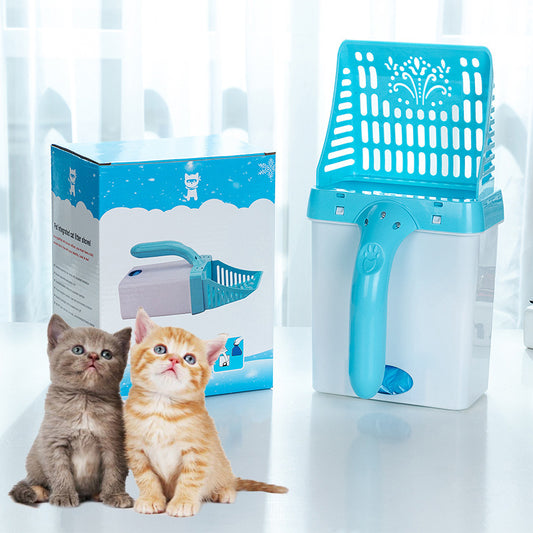 Self-Cleaning Cat Litter Scoop System with Waste Bags