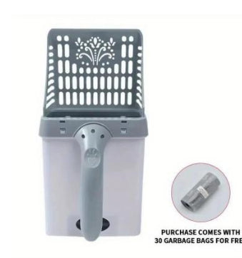 Self-Cleaning Cat Litter Scoop System with Waste Bags