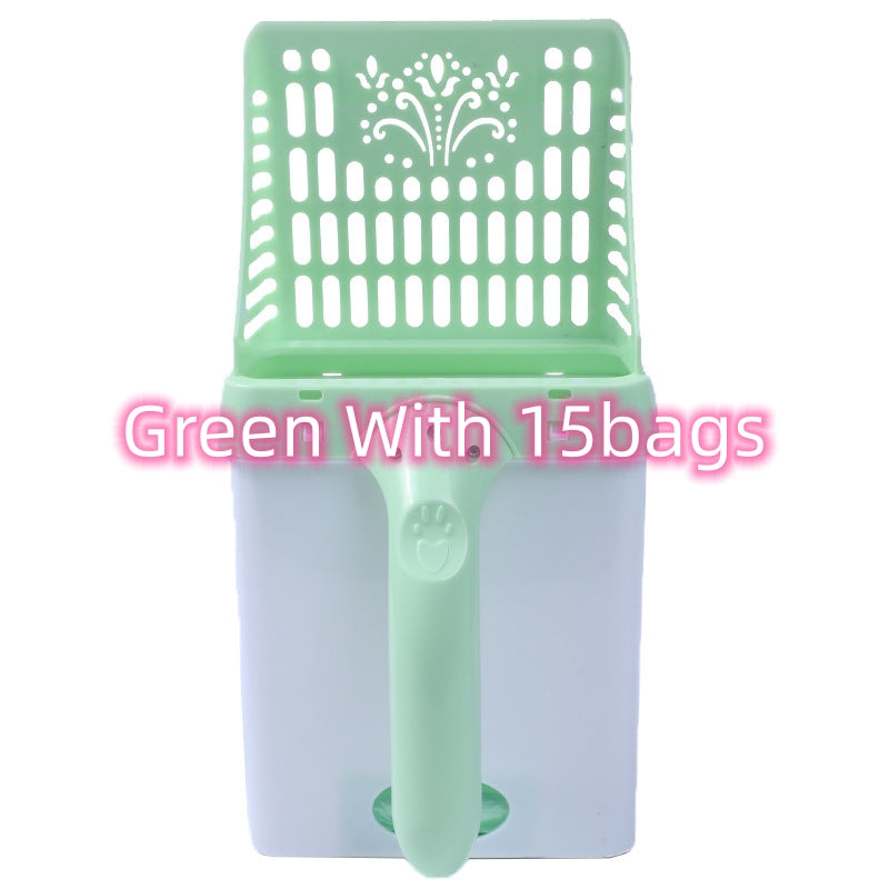 Self-Cleaning Cat Litter Scoop System with Waste Bags